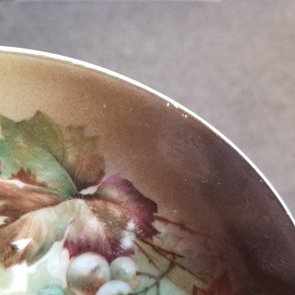 Vintage J&C Bavaria Small Hand-Painted Plate Signed A. Koch Artist Grapes Fruit - Picture 4 of 7